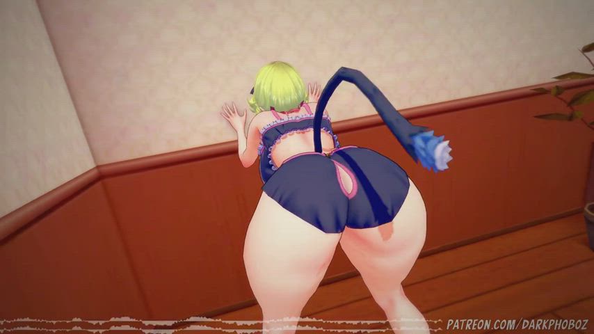 3D Big Ass Big Tits Blonde Blue Eyes Cosplay Hentai Riding Short Hair clip