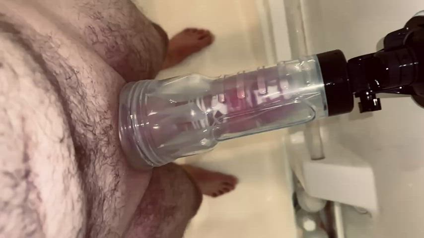 Shower fleshlight fuck and cum