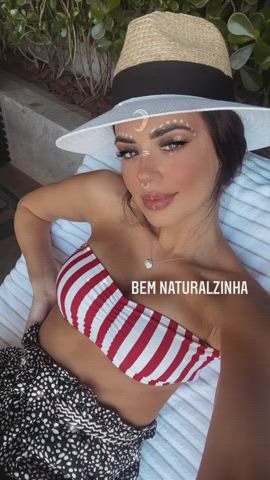 Bikini Boobs Brazilian Brunette Dani Facial Tease clip