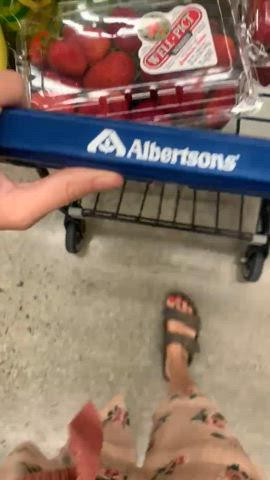 I love to show off my feet when I grocery shop!