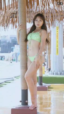 asian babe beach cute korean model swimsuit clip