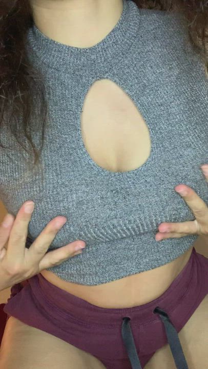 Boobs Close Up Clothed Grabbing Shorts Tits clip
