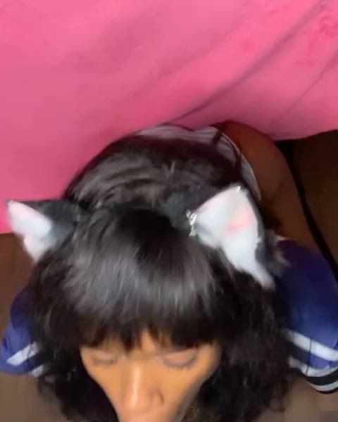 ass catgirl deepthroat drool drooling ebony onlyfans pov spit r/catgirls clip