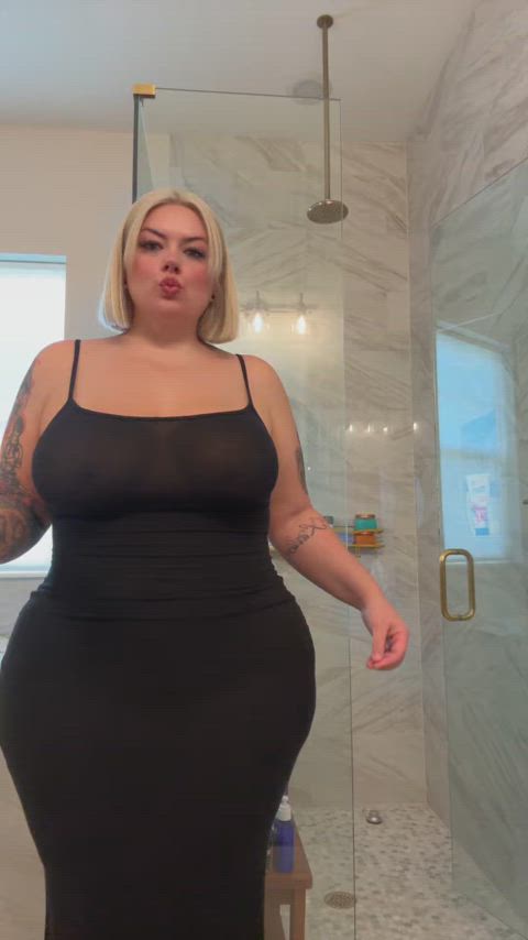 bbw braless non-nude see through clothing sheer clothes chubby-girls clip