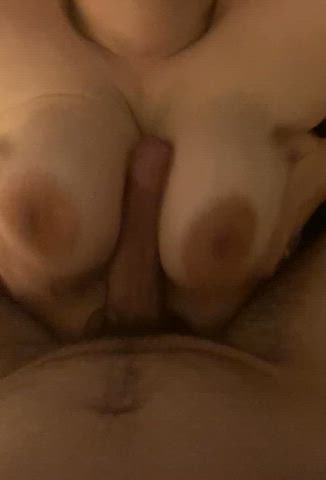Putting my big tits to use