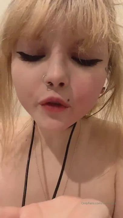 Babe Blonde Cute Face Slapping Spit Submissive Teen Tongue Fetish clip