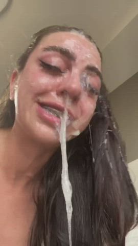 cum face fuck sloppy spit tongue fetish wet wet and messy clip