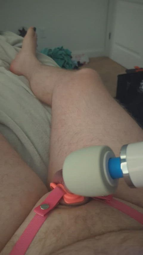 Been edging for like five hours and god the Hitachi right on my swollen clit absolutely