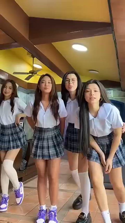 asian schoolgirl skirt slut slutty upskirt-tease clip