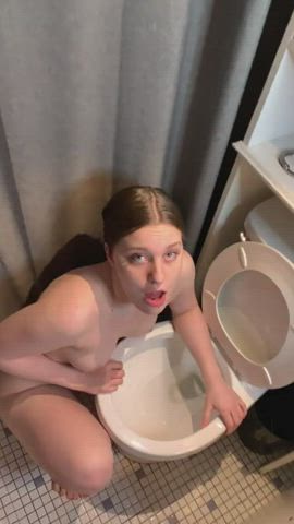 amateur ex-girlfriend girlfriend golden shower humiliation master/slave piss toilet