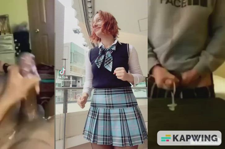 BabeCock Cumshot Redhead Skirt Thighs TikTok clip