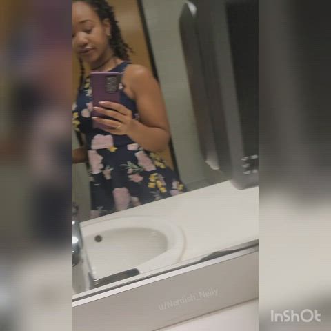 Big Ass Caught Cute Dress Ebony Nerd Panties Public Tease clip