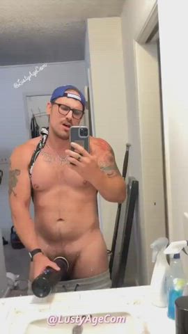 Gay Mirror Selfie Sex Toy Solo Toy Vibrator clip