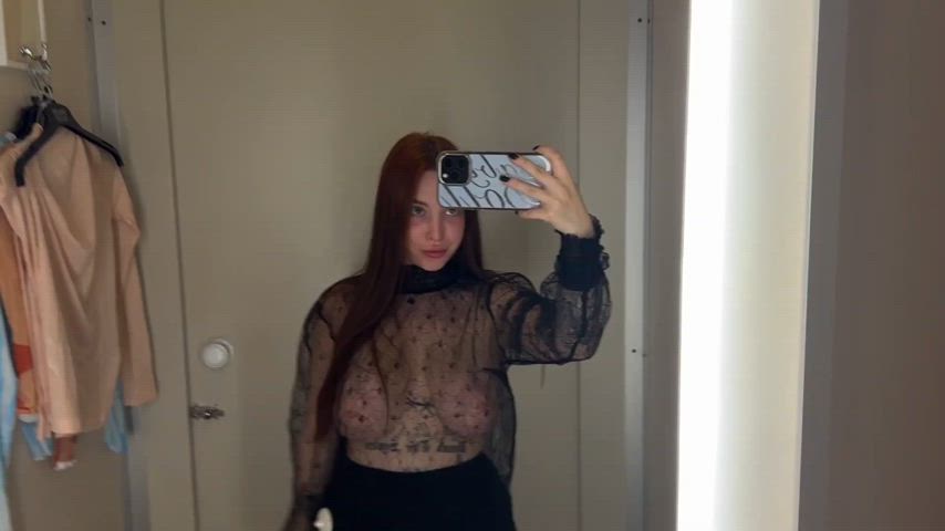 natural tits saggy tits see through clothing sheer clothes tits clip