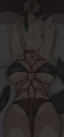 animation anime bikini bondage cartoon catsuit pov clip