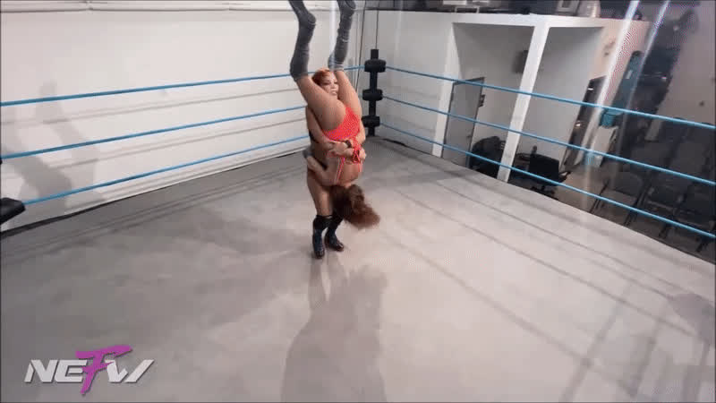 brunette mexican white girl wrestling clip