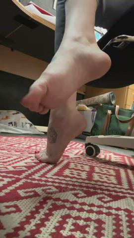 feet feet fetish jeans legs public tattoo tease work clip