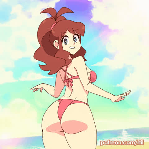 Animation Anime Ass Dancing Swimsuit Thong clip