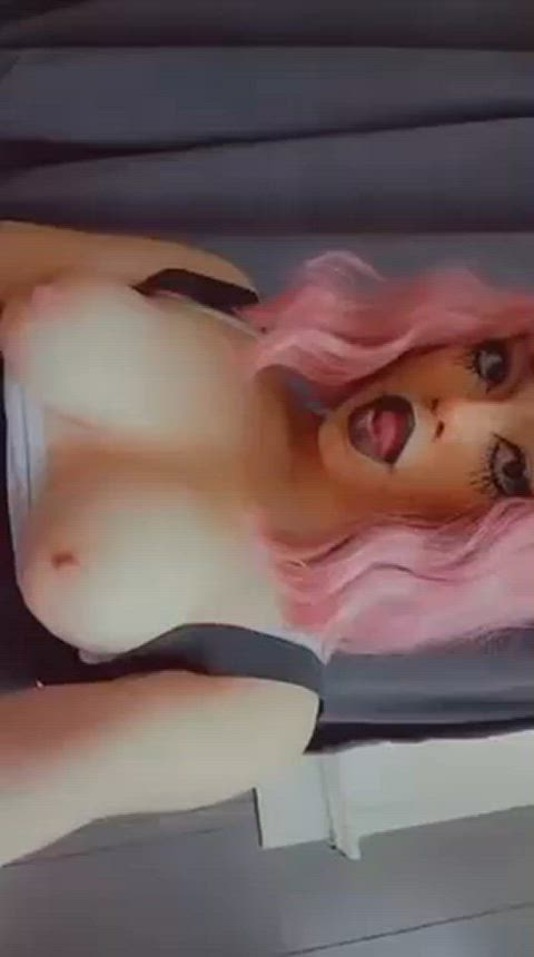 ahegao amateur anime big tits boobs goth petite tongue fetish clip
