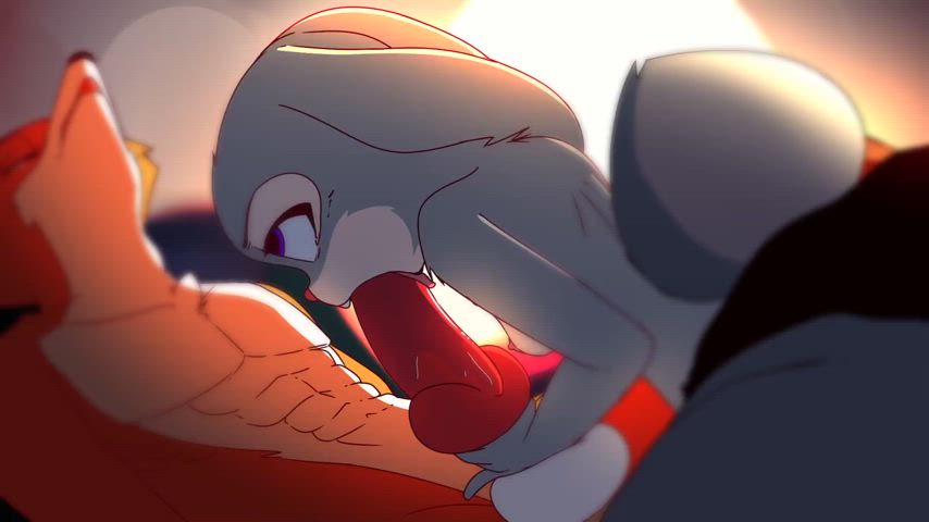 animation blowjob bunny deepthroat fellatio furries furry knot parody police clip