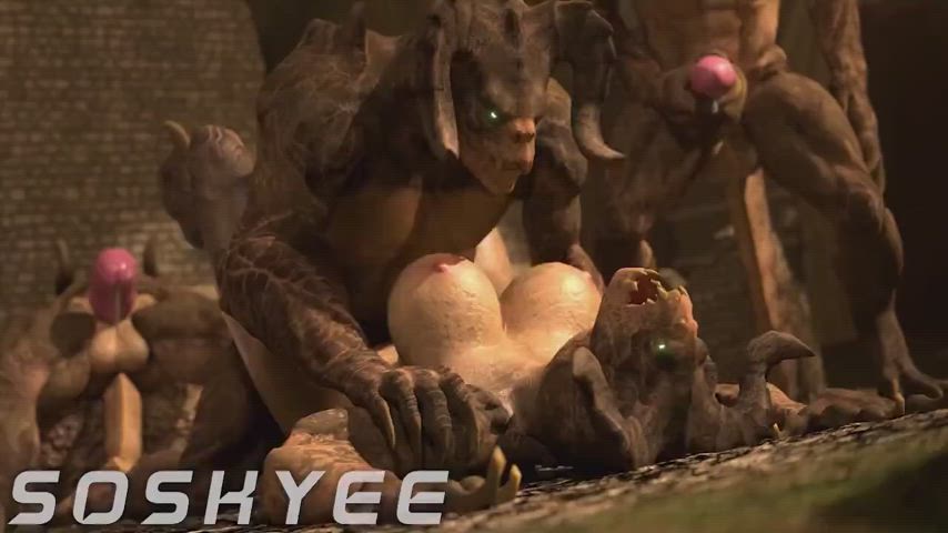 3d animation big tits missionary monster monster cock monster girl rule34 clip