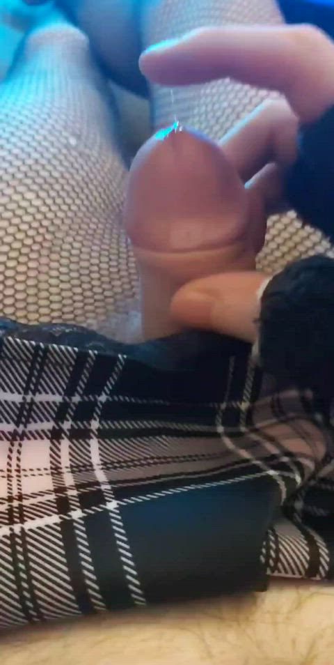 cock femboy fishnet girl dick goth onlyfans precum skirt clip