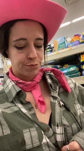 To make my costume look better, I took my bra off at work