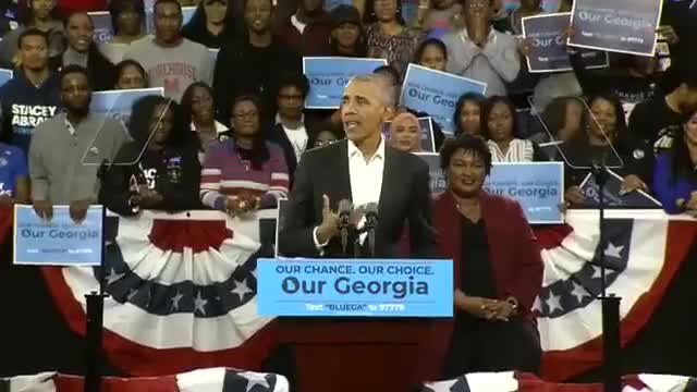 Obama is back unbelievable reception with Stacey Abrams Georgia - %23getoutthevote