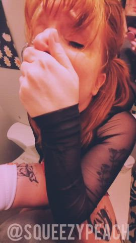 bathroom caught manyvids mirror moaning party public redhead sex tape clip