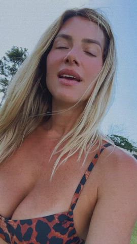 big tits blonde brazilian celebrity cleavage tanlines clip