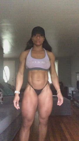 abs ebony fitness legs muscles muscular girl thick clip