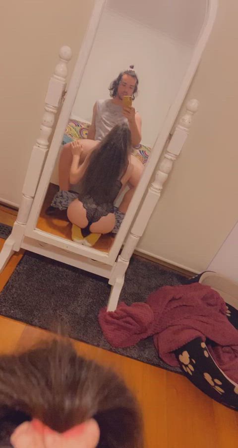 Mirror blowjob