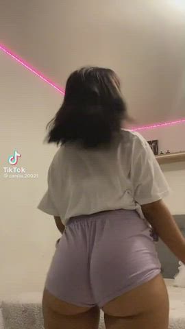 Big Ass Brunette Bubble Butt Cute Latina Shorts Teen TikTok Twerking clip