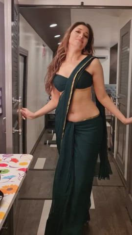belly button bollywood booty busty celebrity cleavage indian milf saree smile clip