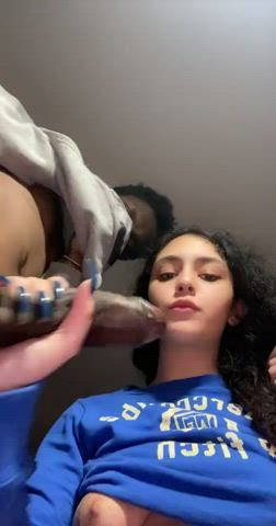 bbc big dick handjob humiliation interracial spit clip