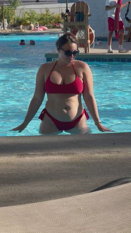Dancing in the pool showing off my curves