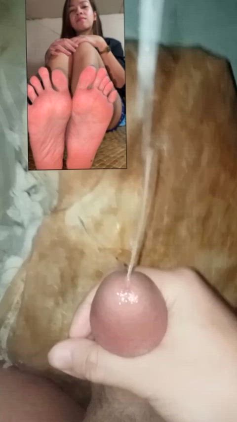 cum on feet cumshot filipina foot fetish joi jerk off soles tribute whore clip