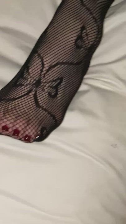 Feet Fetish Fishnet Stockings clip