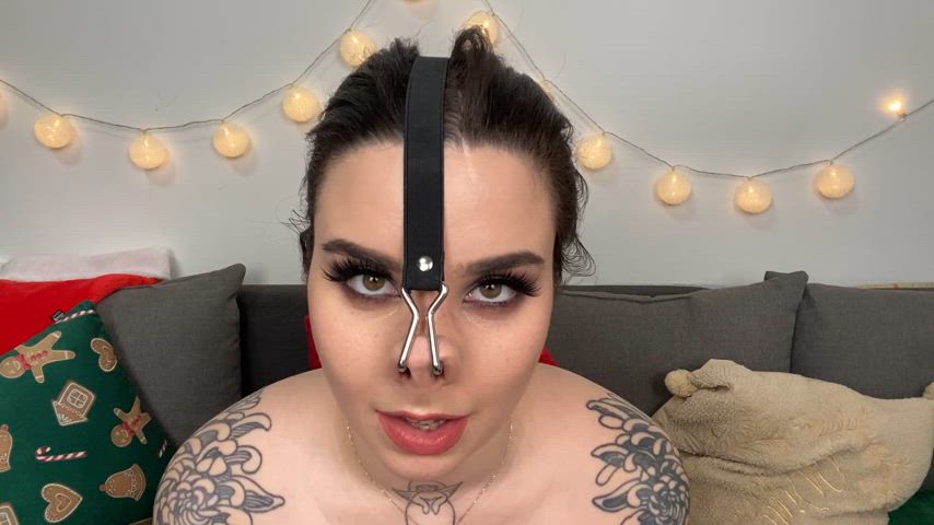 bdsm gagged nose clip