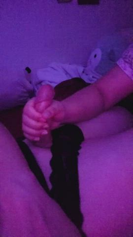 asian caught cock cumshot female femboy handjob lingerie sissy clip