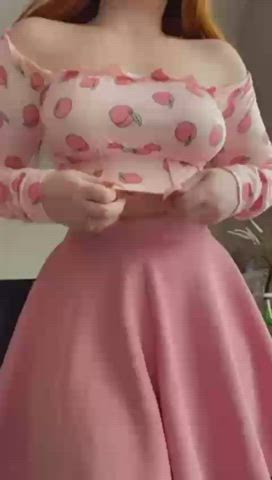 Dropping tits and lifting skirt