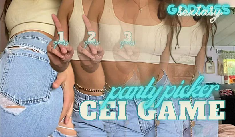 NEW CLIP - panty picker CEI game 🏹 (full 15 min 32 second clip available for purchase