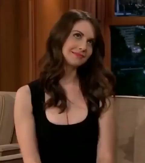 alison brie brunette cleavage clip