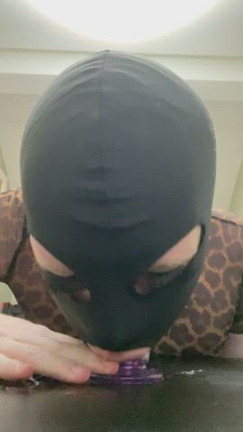 deepthroat dildo eye contact gay mask sissy sloppy clip