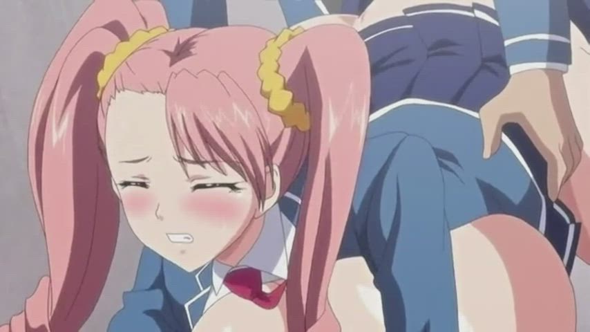 anime busty doggystyle hentai huge tits moaning pigtails clip