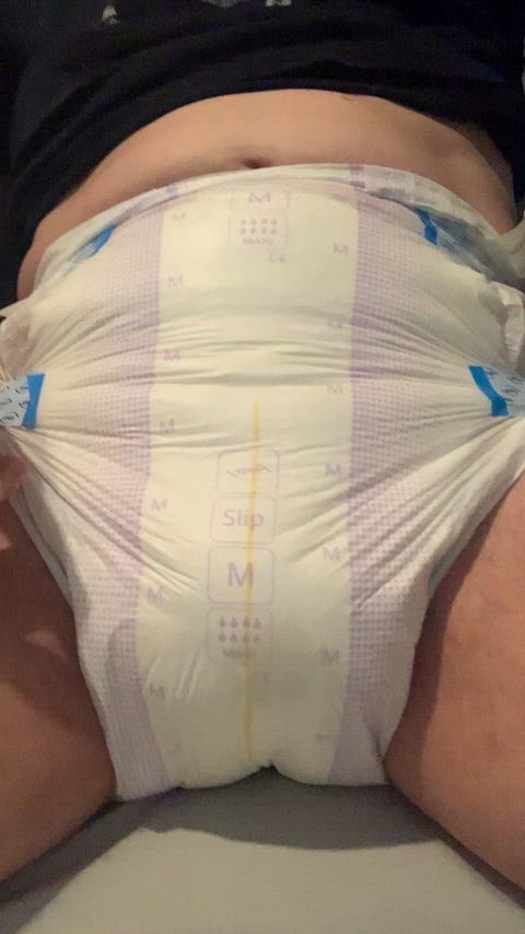 diaper male peeing pissing rubbing solo wet wetting clip