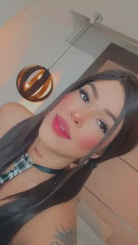 CamSoda Camgirl Lips Lipstick Long Hair Natural Smile Tits clip