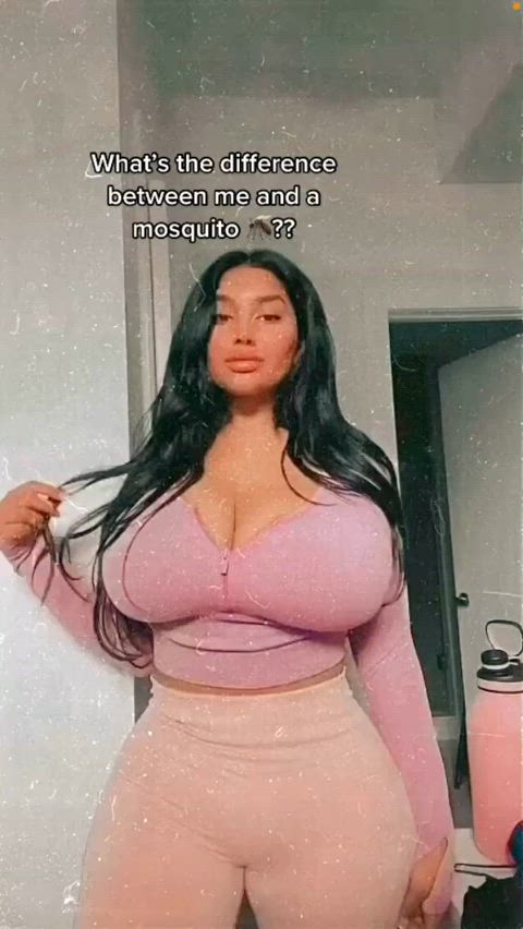 bouncing tits busty cleavage clip