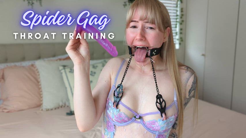 Spider gag allows for torturous throat training