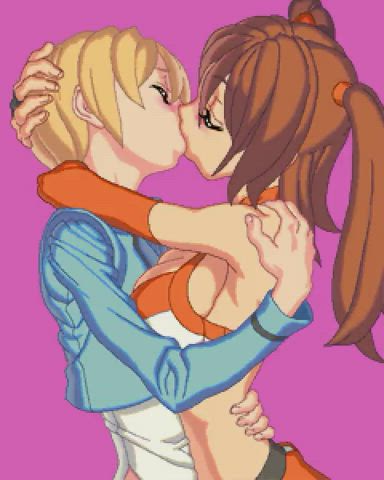 Animation French Kissing Kiss Kissing Lesbian Yuri clip